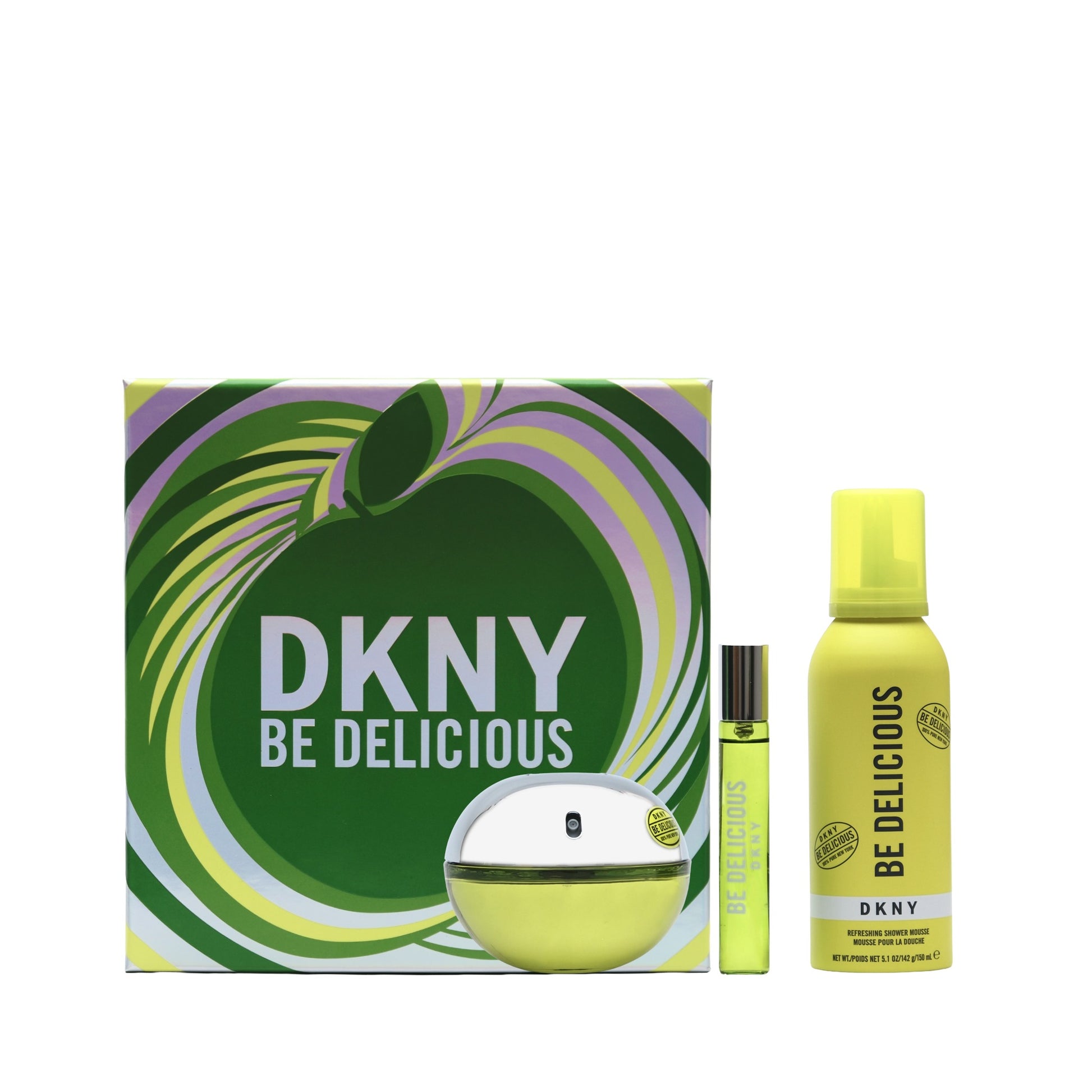 Be Delicious 3-Piece Gift Set Eau de Parfum 3.4 oz., Shower Mousse 5.1 oz., Eau de Parfum Mini 0.15 oz. with box Click to open in modal