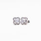 Floral CZ Halo Stud Earrings