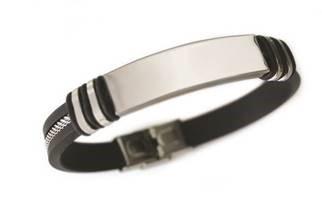 Men’s Rubber And Stainless Steel Bracelet Click to open in modal
