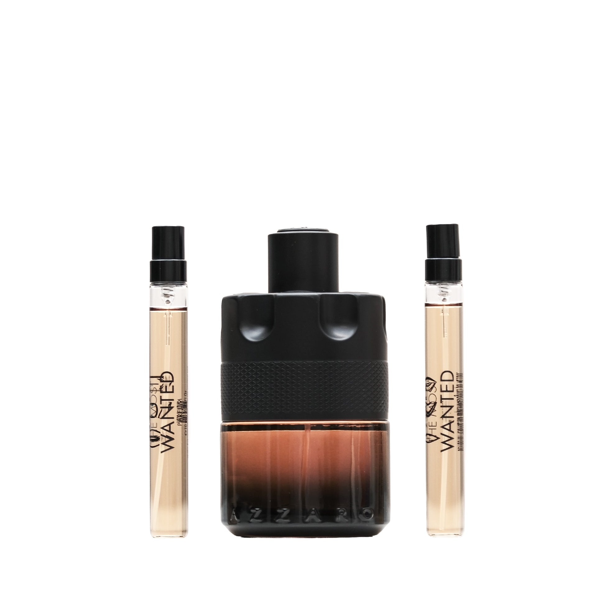 The Most Wanted 3.4 oz Parfum alongside 2 miniature vials. Click to open in modal