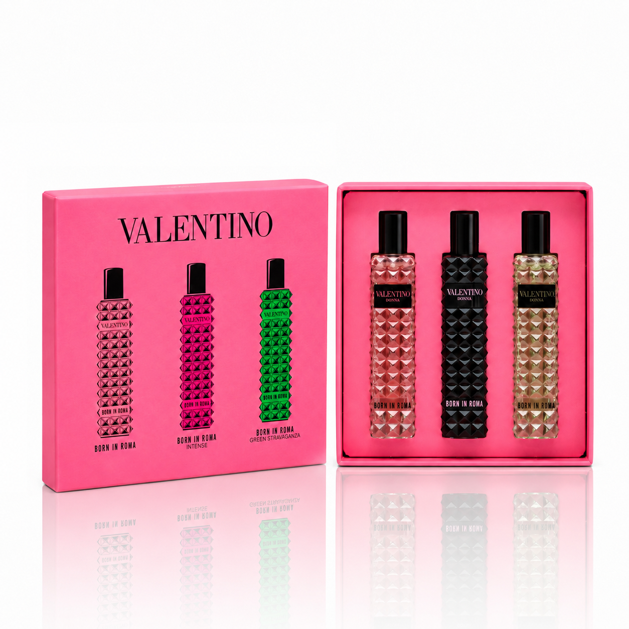 Donna Born in Roma 3-Piece Discovery Gift Set with Donna Born in Roma, Donna Born in Roma Intense, and Donna Born in Roma Green Stravaganza Click to open in modal