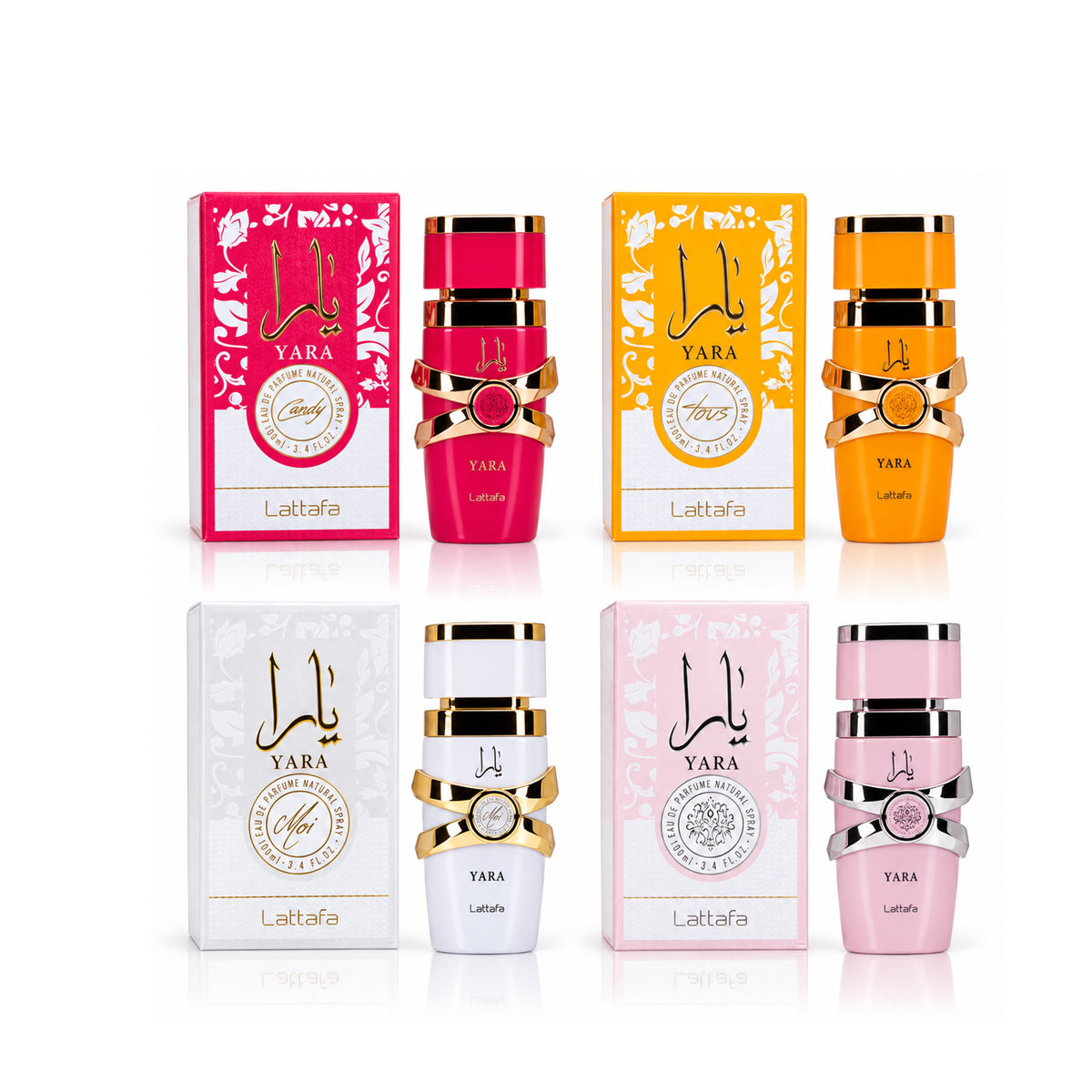 Yara 4-Piece Mini Gift Set with Yara Candy, Yara Tous, Yara Moi, and Yara, all at 0.17 oz. each. Click to open in modal