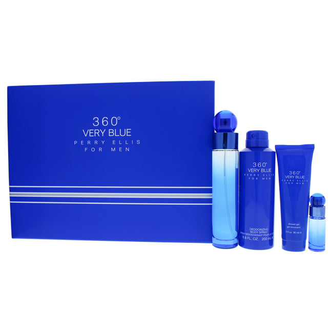 360 Very Blue by Perry Ellis for Men - 4 Pc Gift Set Click to open in modal