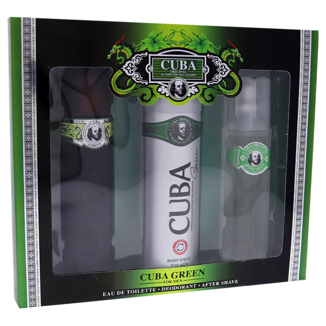 Cuba Green by Cuba for Men - 3 Pc Gift Set Click to open in modal