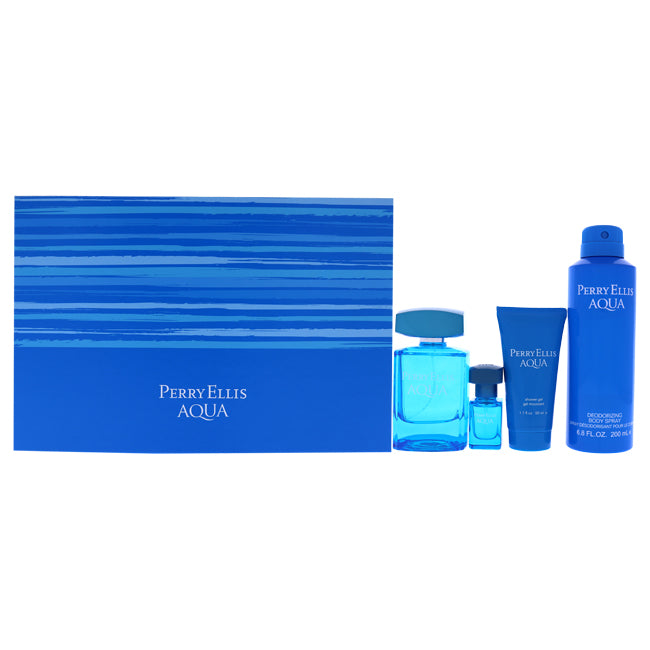 Perry Ellis Aqua by Perry Ellis for Men - 4 Pc Gift Set Click to open in modal