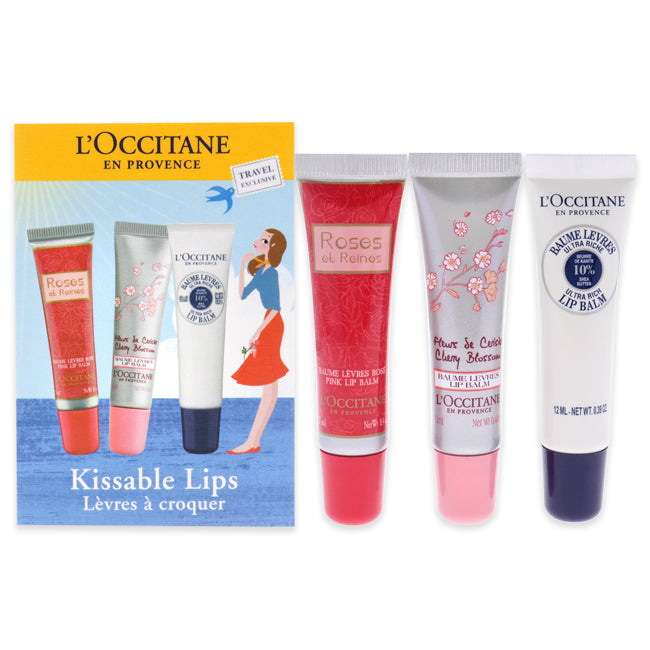 Kissable Lips Set by LOccitane for Women - 3 Pc Click to open in modal
