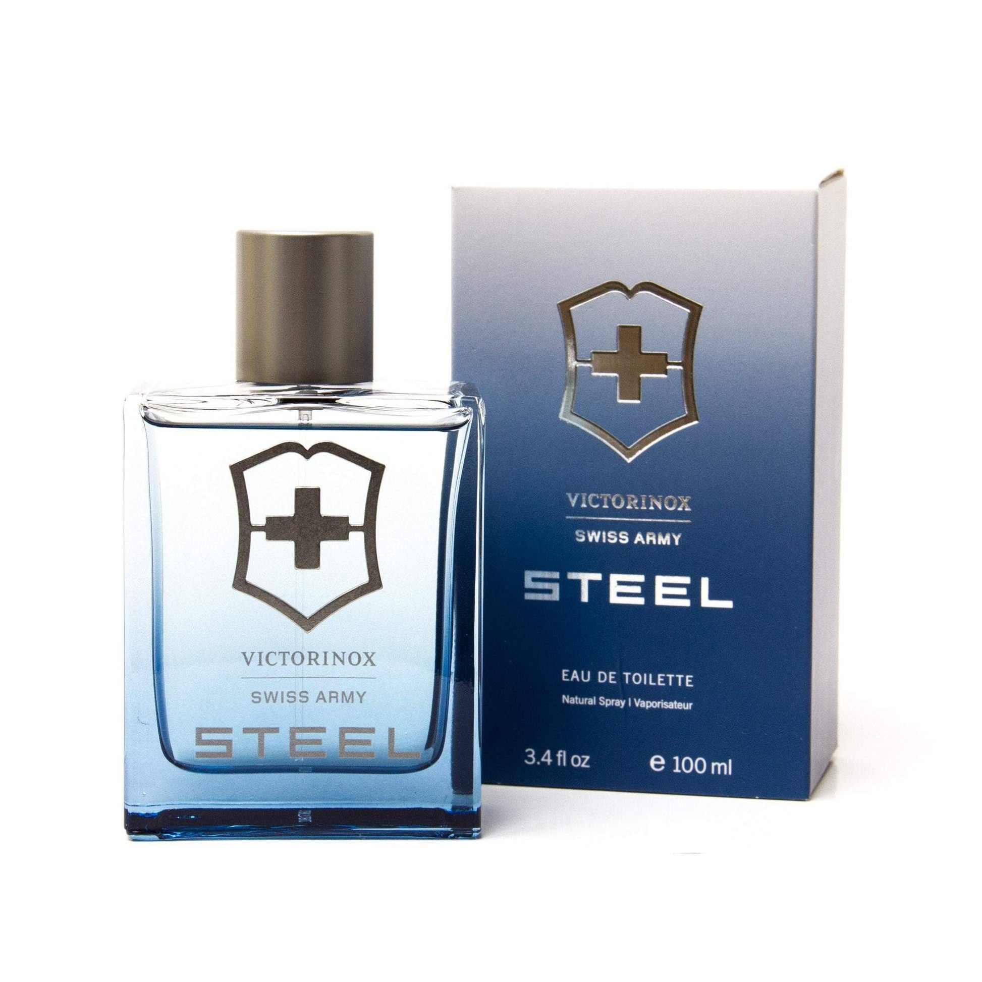 Steel Swiss Army Eau de Toilette Spray for Men by Victorinox 3.4 oz. Click to open in modal