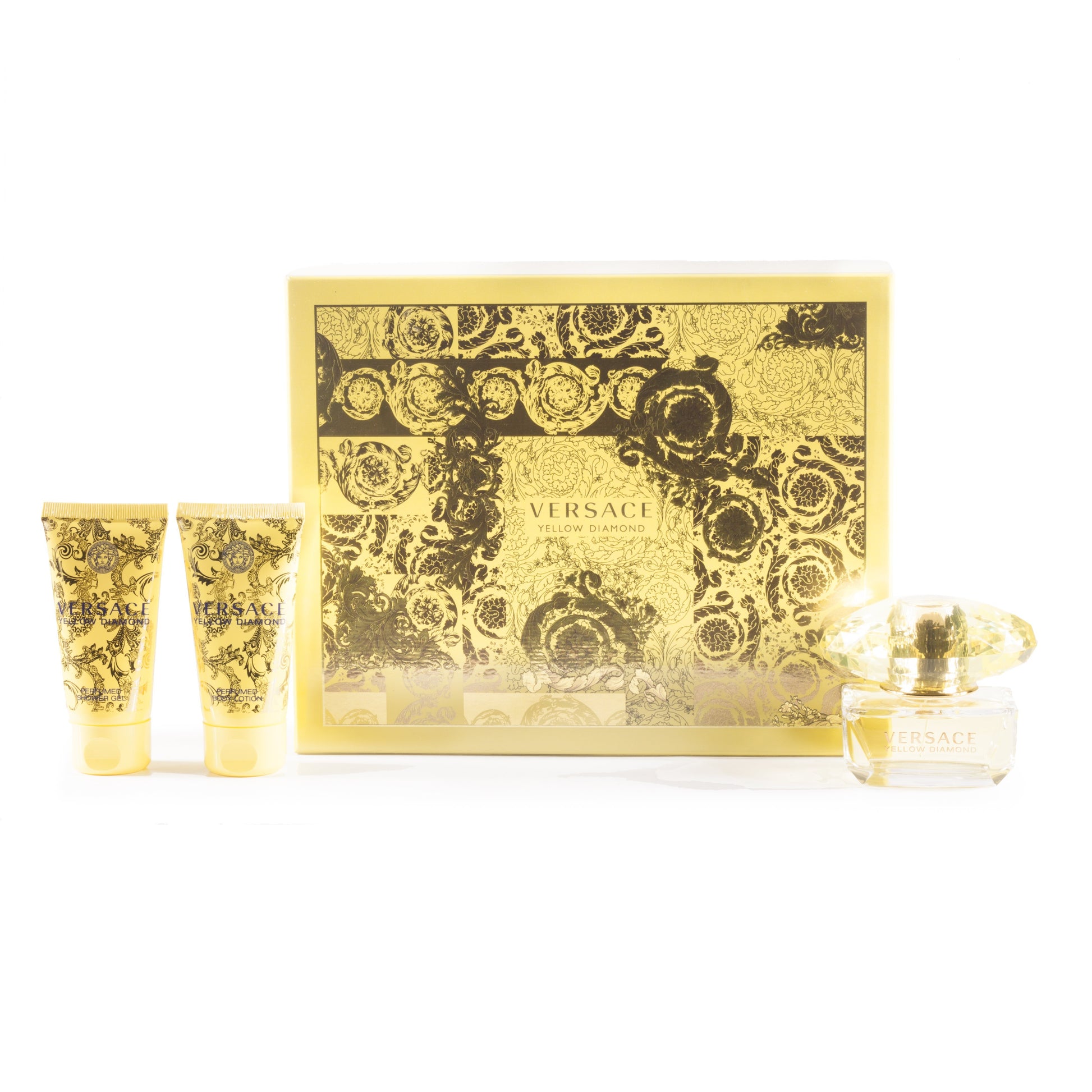 Yellow Diamond Gift Set Eau de Toilette, Body Lotion and Shower Gel for Women by Versace 1.7 oz. Click to open in modal